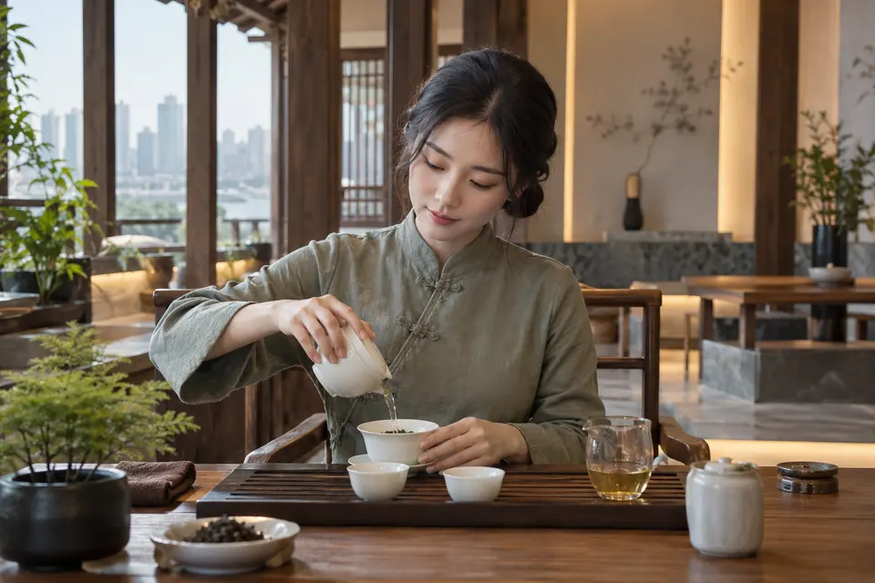 新中式盖碗冲泡场景